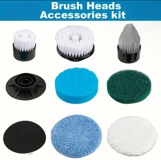Replacement Brush Heads Set for Electric Scrubber – 9 Interchangeable Heads